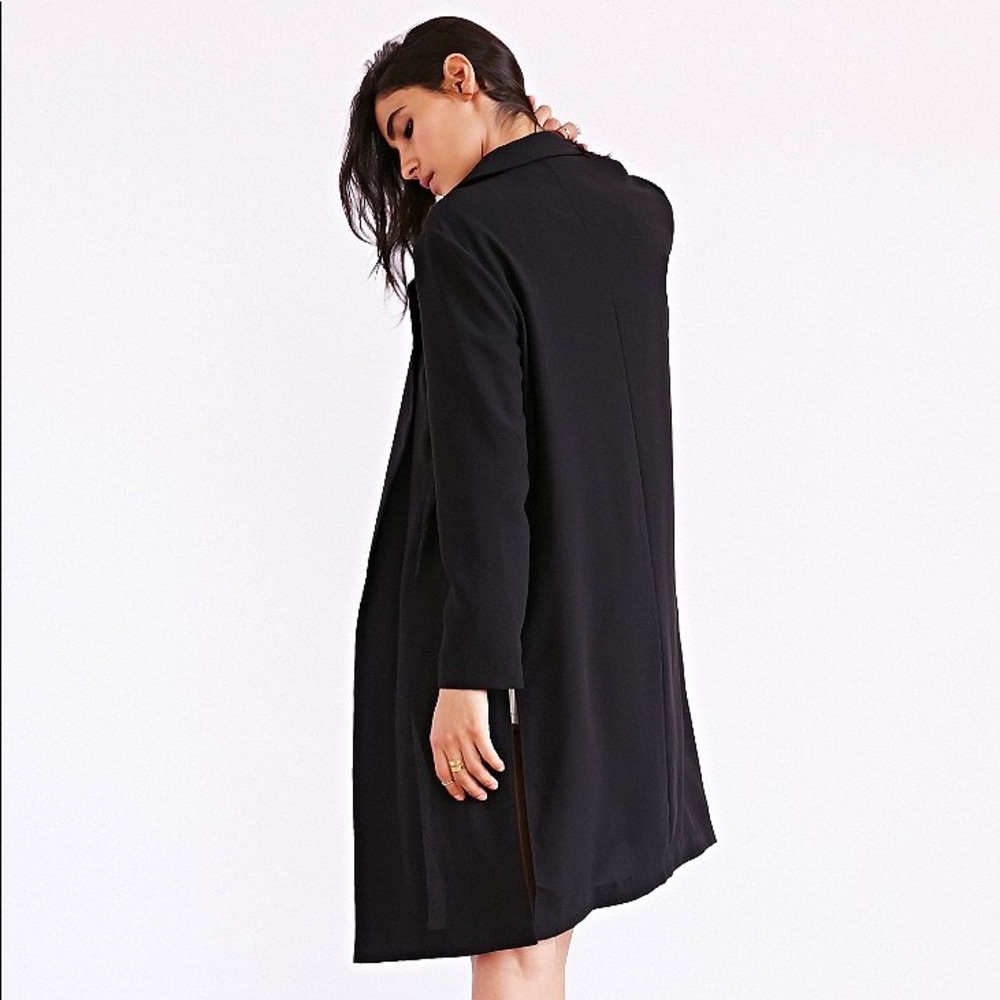 NWT Longline Single-Breasted Black Blazer Coat